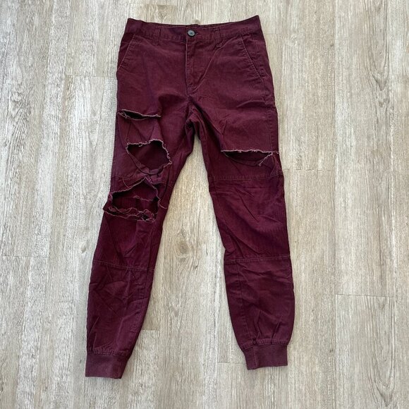 Unisex Aeropostale Burgundy Joggers - 28 - Picture 1 of 10